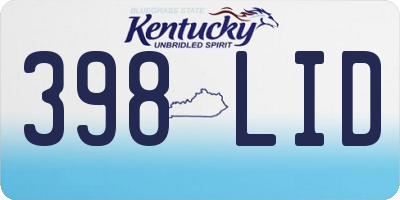 KY license plate 398LID