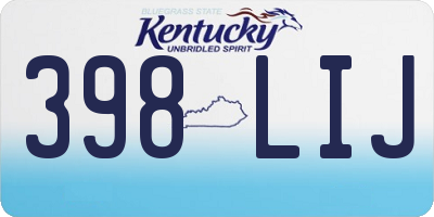 KY license plate 398LIJ