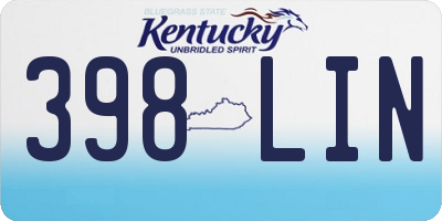 KY license plate 398LIN