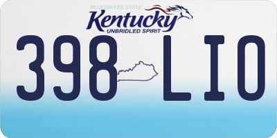 KY license plate 398LIO
