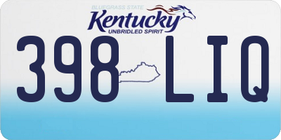KY license plate 398LIQ
