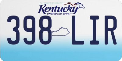 KY license plate 398LIR