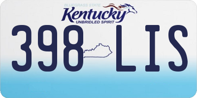 KY license plate 398LIS