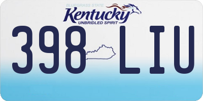 KY license plate 398LIU