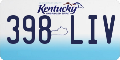 KY license plate 398LIV