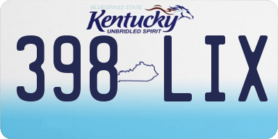 KY license plate 398LIX