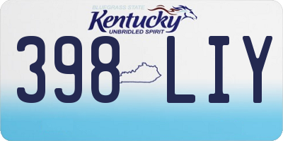 KY license plate 398LIY