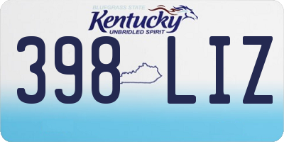 KY license plate 398LIZ