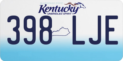 KY license plate 398LJE