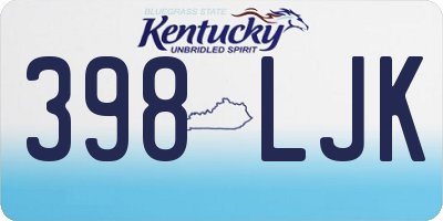 KY license plate 398LJK