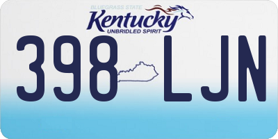 KY license plate 398LJN