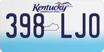 KY license plate 398LJO