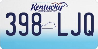 KY license plate 398LJQ