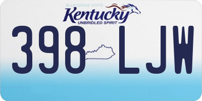 KY license plate 398LJW
