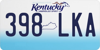 KY license plate 398LKA