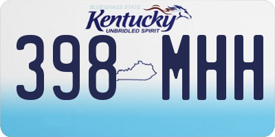 KY license plate 398MHH