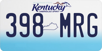 KY license plate 398MRG
