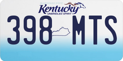 KY license plate 398MTS