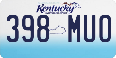 KY license plate 398MUO