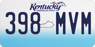 KY license plate 398MVM