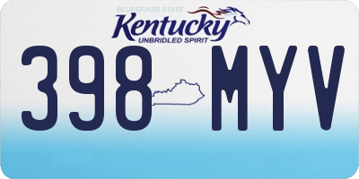 KY license plate 398MYV