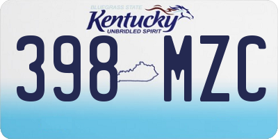 KY license plate 398MZC