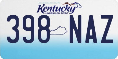 KY license plate 398NAZ