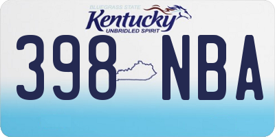 KY license plate 398NBA
