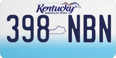 KY license plate 398NBN