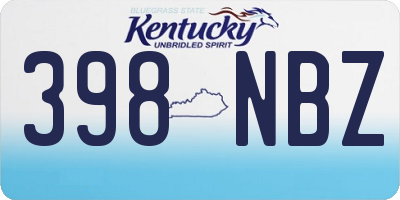 KY license plate 398NBZ