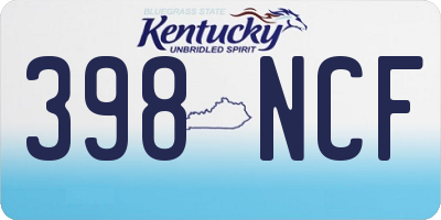 KY license plate 398NCF