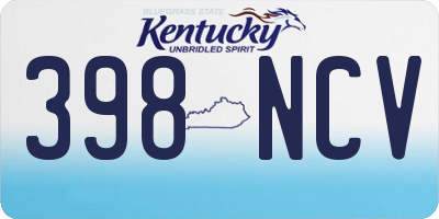KY license plate 398NCV