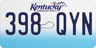 KY license plate 398QYN