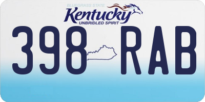 KY license plate 398RAB