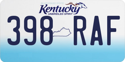 KY license plate 398RAF