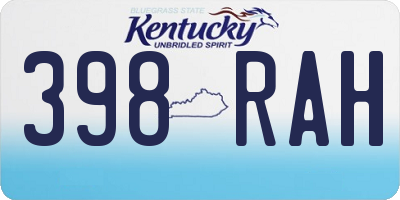 KY license plate 398RAH
