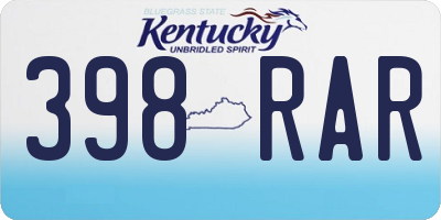 KY license plate 398RAR