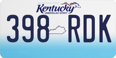 KY license plate 398RDK