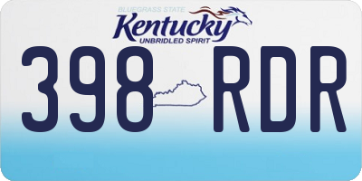 KY license plate 398RDR