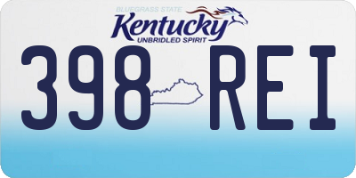 KY license plate 398REI