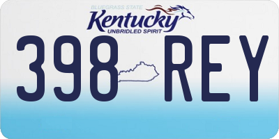 KY license plate 398REY