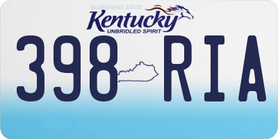 KY license plate 398RIA