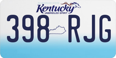 KY license plate 398RJG