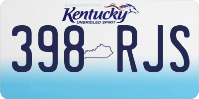 KY license plate 398RJS