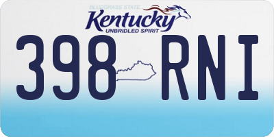 KY license plate 398RNI