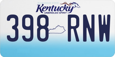 KY license plate 398RNW