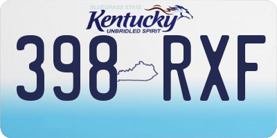 KY license plate 398RXF