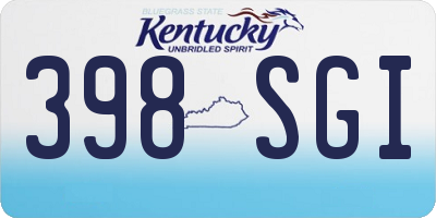 KY license plate 398SGI