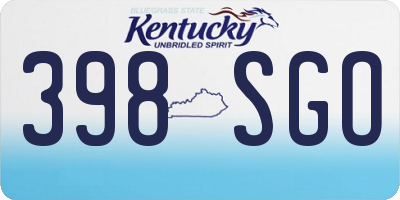 KY license plate 398SGO