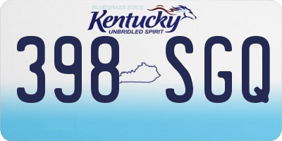 KY license plate 398SGQ